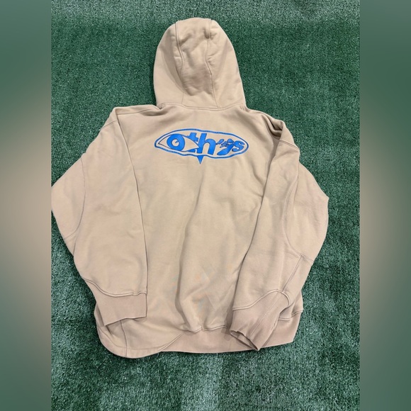 Nike Off-White Tan Hoodie with Light Blue Accents - Men's Pullover - Picture 3 of 3